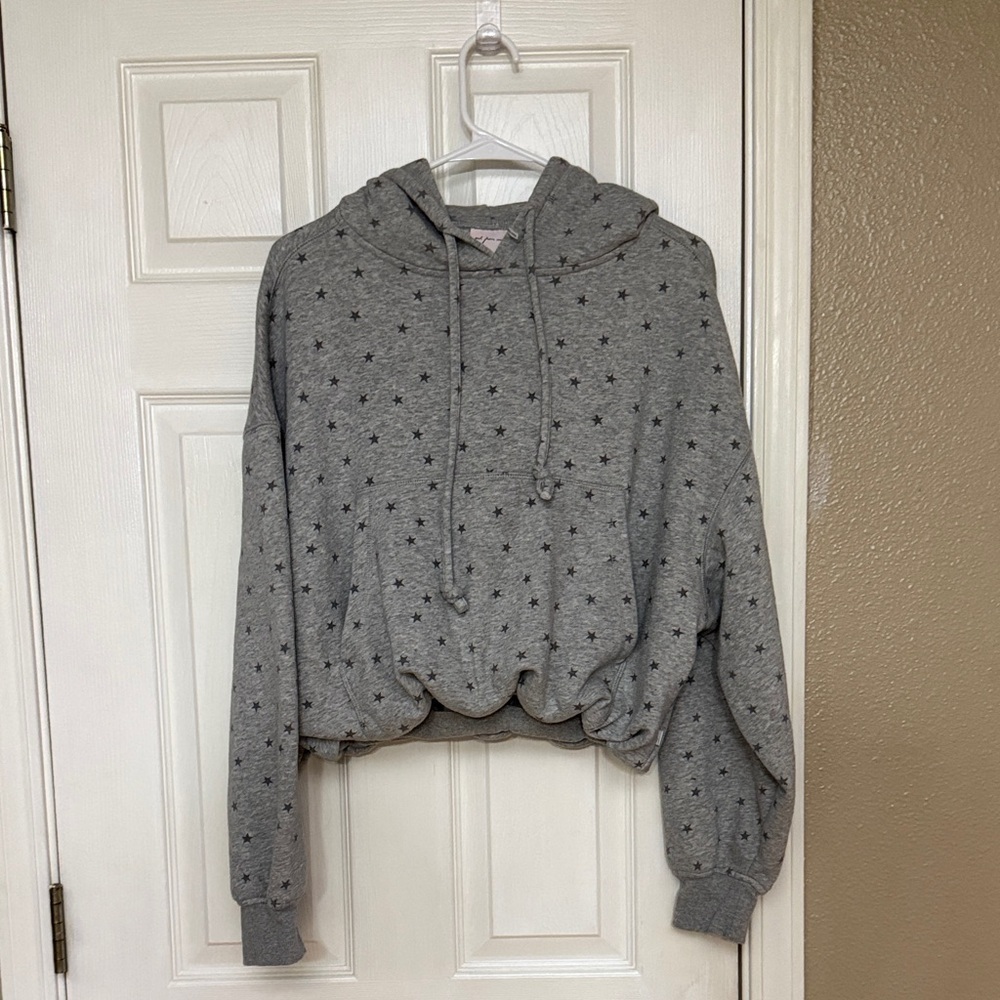 Outdoor Voices Gray Starprint Cropped Hoodie